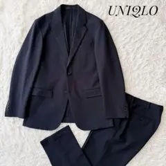 UNIQLO セットアップスーツ 感動ジャケット&パンツ ネイビー 洗濯可 S
