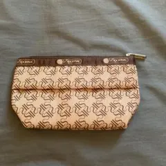 LeSportsac 幾何学模様ポーチ ベージュ