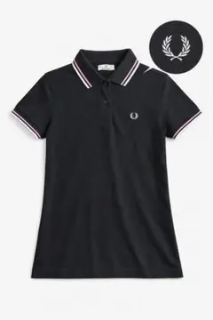 【美品】FRED PERRY フレッドペリー ポロシャツ レディース M相当 黒