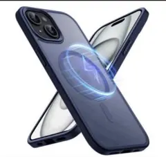 MIL規格準拠の耐衝撃性を持つネイビーのiPhoneケース。