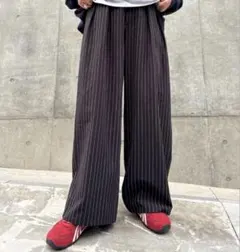 ストライプ ワイドパンツ メンズ