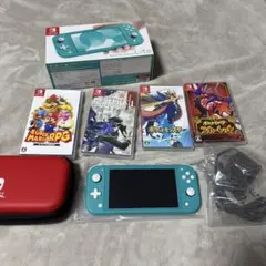 【箱有、ソフトセット】ニンテンドー switch liteターコイズ ブルー