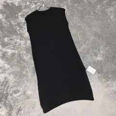 【グレイル】（M）ニットワンピース ロング丈 リブ切り替え スリット カジュアル