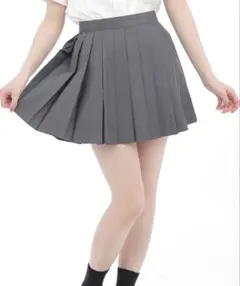 プリーツスカート グレー 学生 制服 ミニスカ