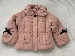 ピンク ダウンコート リボン付き 110㎝