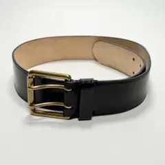 ポロラルフローレン　ゴールドバックル　レザーベルト　ダブル　ブラック