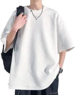 ⭐️カッコイイ！オーバーサイズ 五分袖ホワイト Tシャツおしゃれ⭐️