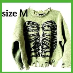 ROMWEダメージニットグリーングランジ地雷系韓国Y2K