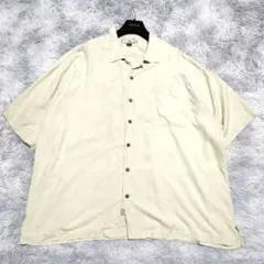 美品 高級シルク トミーバハマ アロハシャツ ヤシの木柄 2 XL 開襟シャツのサムネイル