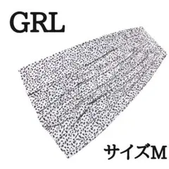 グレイル【GRL】総柄　プリーツ　ロングスカート　M