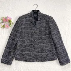 美品★日本製 【KORET】 ツイードジャケット （L相当） スタンドカラー