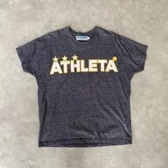 ATHLETA モザイクブラックTシャツ ワイド&ショート半袖　Lサイズのサムネイル
