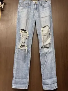 スリム ボーイフレンド フィット ジーンズ ダメージ デニム UNIQLO