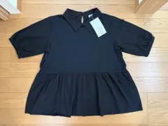 しまむら SEASON REASON 襟付き ペプラム プルオーバー LL