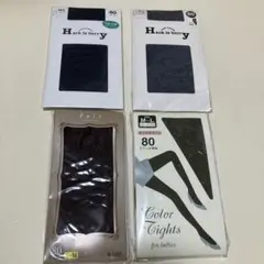 80、40 デニール タイツ 9分丈レギンスM-L 4点まとめ売り