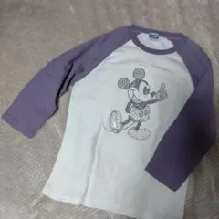 ディズニー ミッキーマウス 90s ラグラン Tシャツ 七分袖 Mサイズ