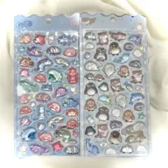 水族館限定 ボンボンドロップシール 2種セット 深海魚 カワウソ ペンギン