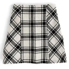 GRL グレイル バックリボンツイードチェックミニスカート[gm699]