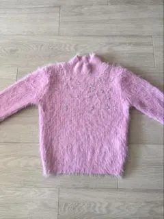 ZARA ラインストーン付きフェイクファーセーター