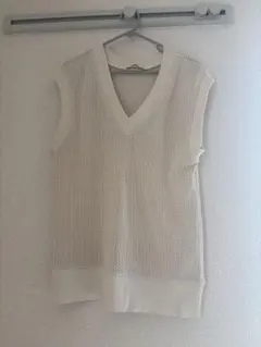 ZARA Vネック メッシュニットベスト M相当