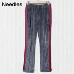 Needles ベロア トラックパンツ パープル - メルカリ