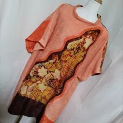 着物リメイク　総絞りチュニックワンピース