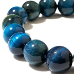 一点物【5-70】❤️12mm【ブルー&グリーンタイガーアイ】天然石ブレスレット