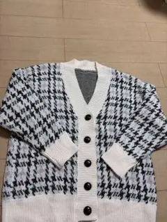 チェック柄オーバーサイズニットカーディガン