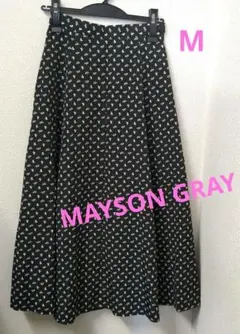 MAYSON GRAY フレアスカート M 黒地に柄のサムネイル