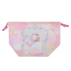 サンリオ Hello Kitty ランチ巾着 マチ付き巾着ユニコーン ピンク