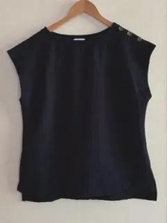 新品　JEUNE MAMAM ゆったり　ベスト　紺　M