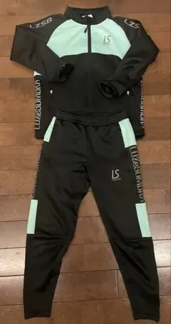 LUZ e SOMBRA ジャージ 140 黒/水色　上下セット