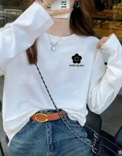 MARY　QUANT 丸首 コットン100% ロングTシャツ 長袖 新品未使用