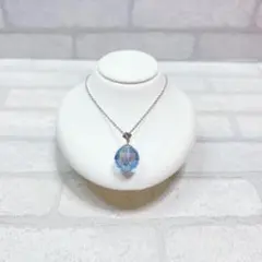 ネックレス　silver　シルバー　ブルー　デザイン　ラウンド　EL-0680