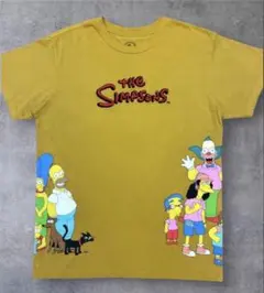 【美品】シンプソンズ Tシャツ L マスタード キャラクター総柄 20th公式