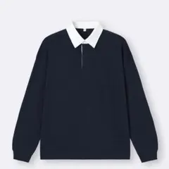 ラガーシャツ　ネイビー　GU