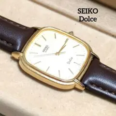 SEIKOドルチェ スクエア クォーツ 新品革ベルト ヴィンテージセイコー 稼働