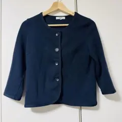NATURAL BEAUTY BASIC ノーカラージャケット M ネイビー