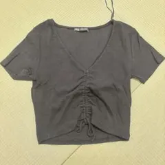 ZARA フロントギャザー 半袖Tシャツ