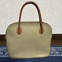 【CELINE】ハンドバッグ　マカダム柄　ホワイト　ヴィンテージ