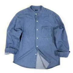 UNIQLO ユニクロ 長袖シャツ デニムシャツ クルーネック インディゴ M