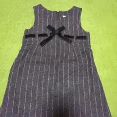 BeBe グレー ストライプ ワンピース 100cm