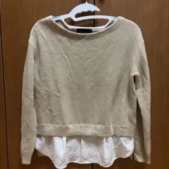 언타이트 니트 베이지 반짝이는 착풍