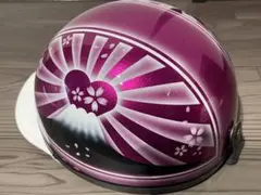 ピンクラメ ハート 富士日章 コルク半 ヘルメット - メルカリ