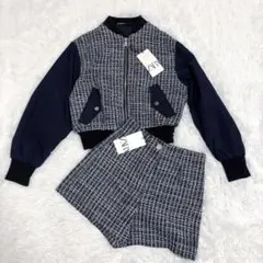 新品　ZARA ツイードセットアップ XS ブルゾン ショートパンツ 上下セット