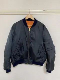 90s USA製 ALPHA MA-1 グランドクルー L 紺 IDEALジップ - メルカリ