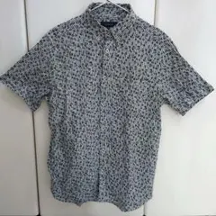 美品 TAKA-Q 半袖シャツ ストライプ 花柄 M