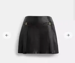 【新品未使用】coach コーチ　プリーツミニスカート　　　　本革のサムネイル