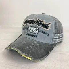 【訳アリ】Rock Shank刺繍ダメージキャップ 帽子／ブラック☆新品未使用☆