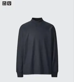 UNIQLO U ブラッシュドジャージーモックネックＴ　ブラック